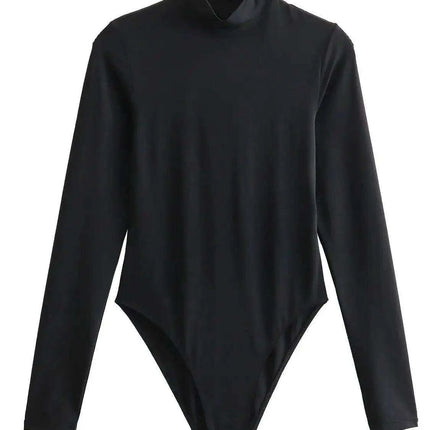 Women's Casual Turtleneck Long Sleeve Jumpsuit Bodysuit Tights