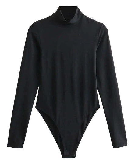Women's Casual Turtleneck Long Sleeve Jumpsuit Bodysuit Tights