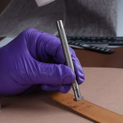 Customizable Metal Stamp Set for Leather Craft: Alphabet and Number Impressions
