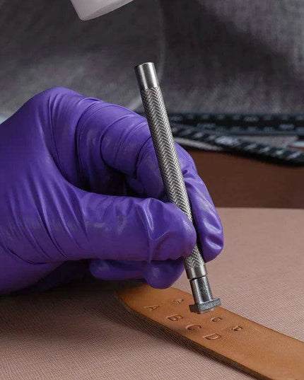 Customizable Metal Stamp Set for Leather Craft: Alphabet and Number Impressions