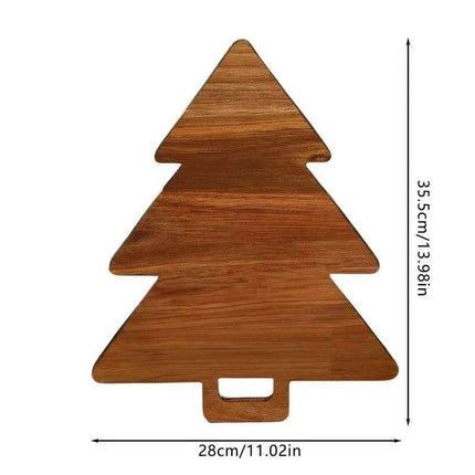 Festive Wooden Christmas Tree Serving Tray for Holiday Gatherings and Home Decor