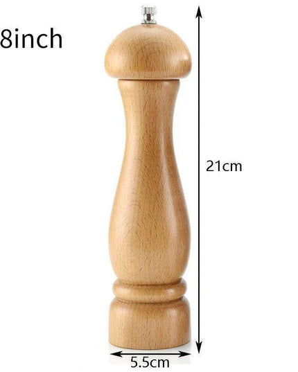 Elegant Solid Wood Adjustable Salt and Pepper Mill Set for Outdoor Dining