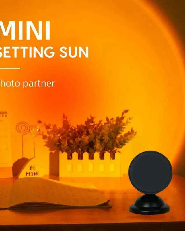 Rainbow Sunset USB Projector Lamp - 16 Color Mood Light for Home Decor and Gifting