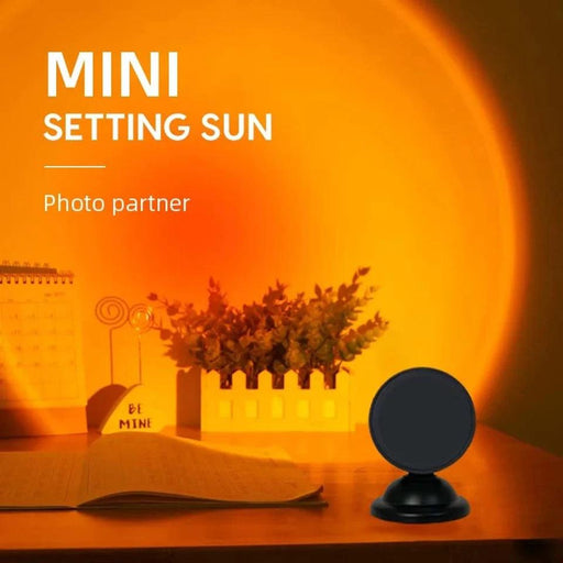 Rainbow Sunset USB Projector Lamp - 16 Color Mood Light for Home Decor and Gifting