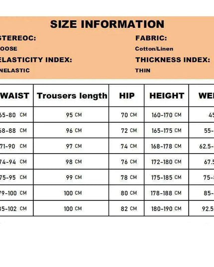 Cotton-Linen Summer Casual Trousers for Men