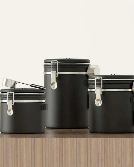 Stylish Stainless Steel Coffee Bean Canister with Date Tracker and Carbon Release Valve