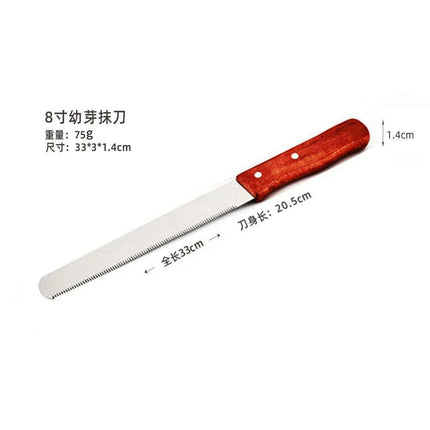 Bakery Master Professional Grade Stainless Steel Bread Slicing Knife Set with Ergonomic Wooden Handles