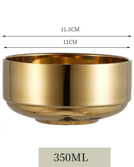 Elegant Dual-Layer Stainless Steel Bowls - Essential for Modern Korean Dining