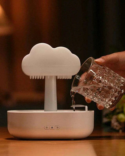Aromatherapy Rain Cloud Humidifier with LED Night Light and Calming Raindrop Sounds
