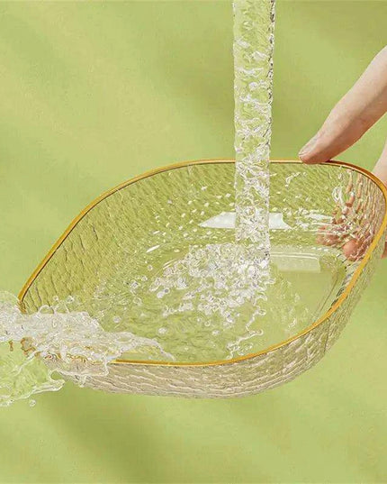 Chic Clear Serving Tray with Holder - Ideal for Elegant Salads and Snacks