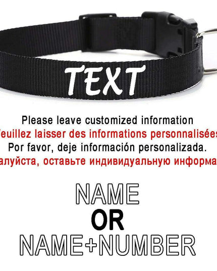 Personalized Nylon Dog ID Collar – Custom Name & Contact Info for Every Dog Breed