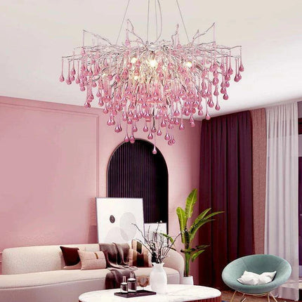 Enchanting Pink Crystal Chandelier