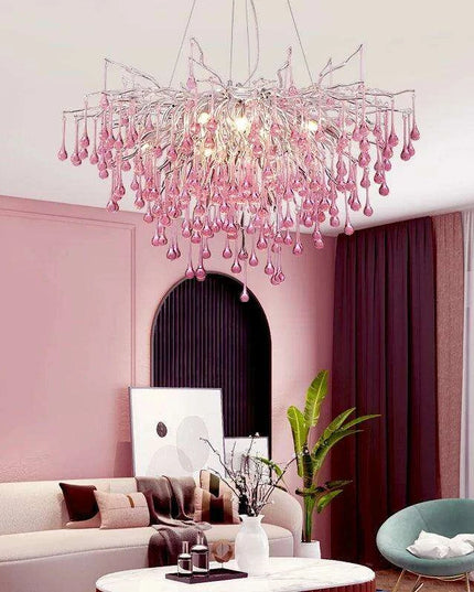 Enchanting Pink Crystal Chandelier