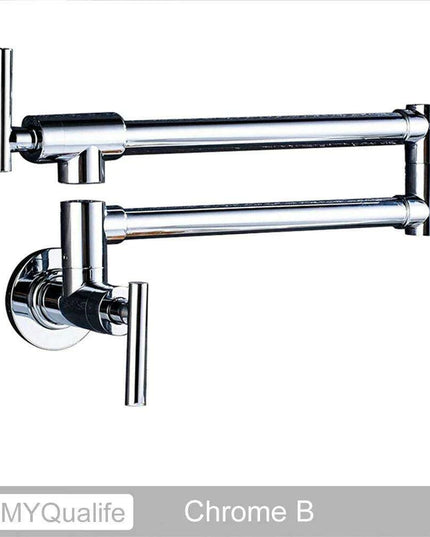 Sleek Brushed Gold Brass Wall-Mounted Pot Filler Faucet for a Chic Kitchen Upgrade