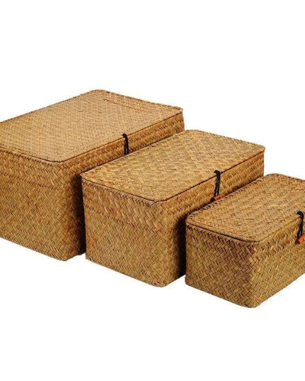 Sustainable Handwoven Seagrass Organizer Basket: Eco-Friendly Storage Solution
