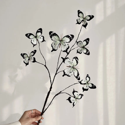 27.6" Faux Butterfly Flower Arrangement with Dried Branches