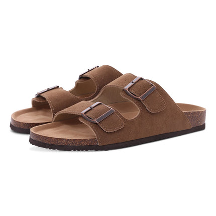 Comwarm Fashion Women's Suede Mules Slippers Men Clogs Cork Insole Sandals With Arch Support Outdoor Beach Slides Home Shoes comwarm-fashion-womens-suede-mules-slippers-men-clogs-cork-insole-sandals-with-arch-support-outdoor-beach-slides-home-shoes