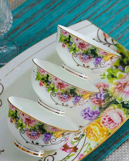 Luxurious 60-Piece European Bone China Dinnerware Set with Complete Cutlery