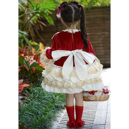 Enchanting Girls' Long Sleeve Spanish Court Tutu Dress - Kids' Lolita Costume