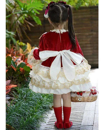 Enchanting Girls' Long Sleeve Spanish Court Tutu Dress - Kids' Lolita Costume