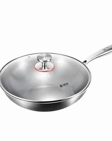 Titanium Excellence: Non-Stick Hammer-Printed Flat Bottom Wok for Gourmet Home Cooking