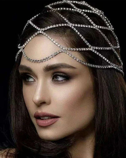 Sparkling Rhinestone Forehead Chain for Exquisite Events