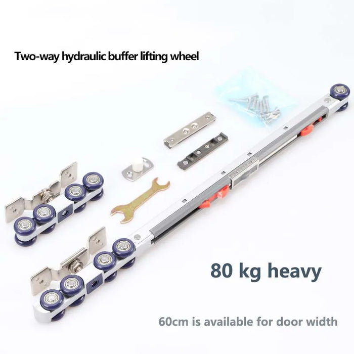 Efficient Two-Way Buffer Pulley Sliding Door Hardware Kit - Space-Saving Solution for Home