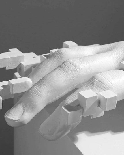 Contemporary Handcrafted White Limestone Sculpture for Elegant Home Decor