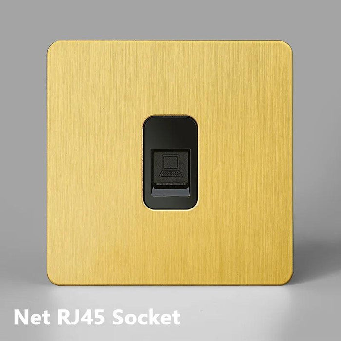 Luxurious Gold Dimmer Switch Set with USB Charging Port - Perfect for French/EU Plugs