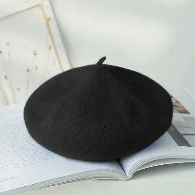 Chic French Wool Beret - Effortless Vintage Elegance for Women