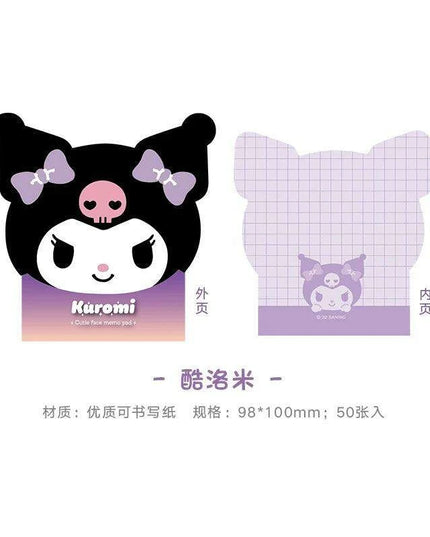 Sanrio Character Shaped Note Pad - 50 Cute Reminder Notes for Everyday Use