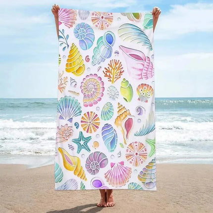 A20MaoX Quick Dry Sand-Free Ocean Seashell Beach Towel for Travel