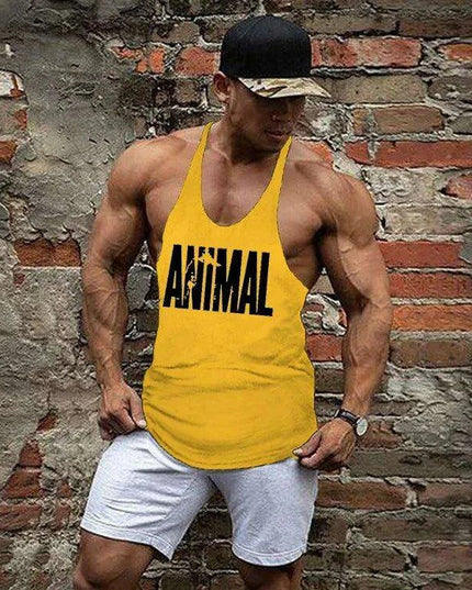 Men's Sleeveless Cotton Tank Top for Bodybuilding and Fitness - Muscle Stringer Vest