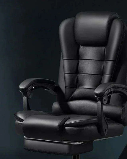 Premium Ergonomic Black Leather Gaming and Office Recliner Chair