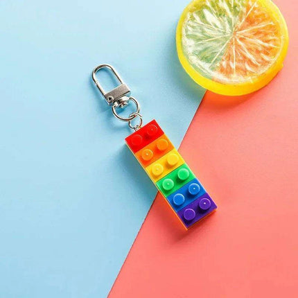 Prideful Spectrum Brick Keychain - Colorful Accessory for LGBTQ+ Celebration