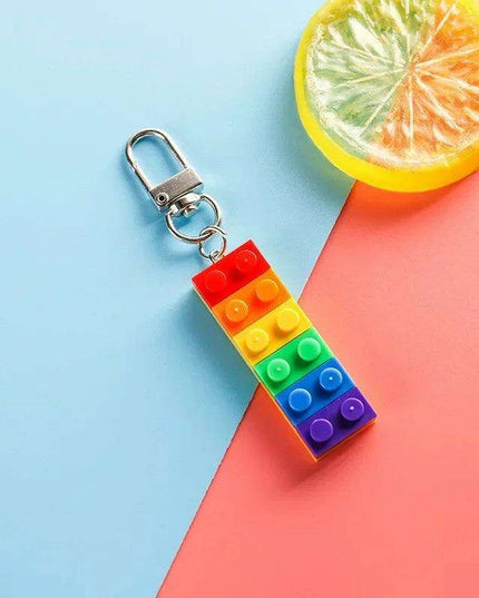 Prideful Spectrum Brick Keychain - Colorful Accessory for LGBTQ+ Celebration