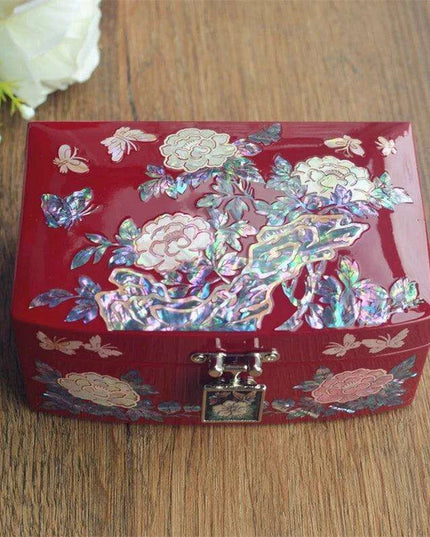 Elegant Floral and Butterfly Mother of Pearl Jewelry Box - Perfect Gift for Her on Any Special Occasion
