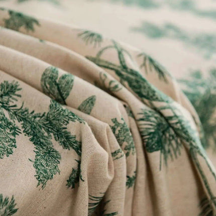 Sophisticated Pine Cone Design Cotton Linen Table Cover for Dining and Kitchen