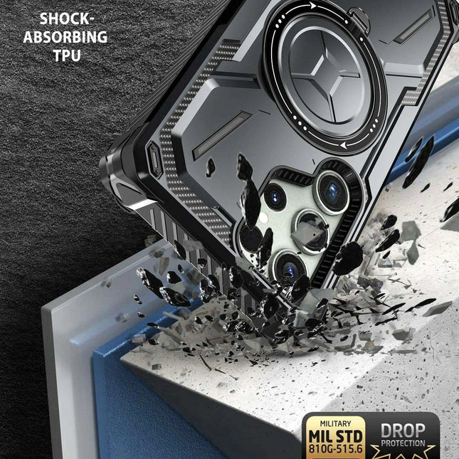 Samsung Galaxy S23 Ultra/S23+ Plus Rugged Military-Grade Shockproof Case with Magnetic Stand and MagSafe Support