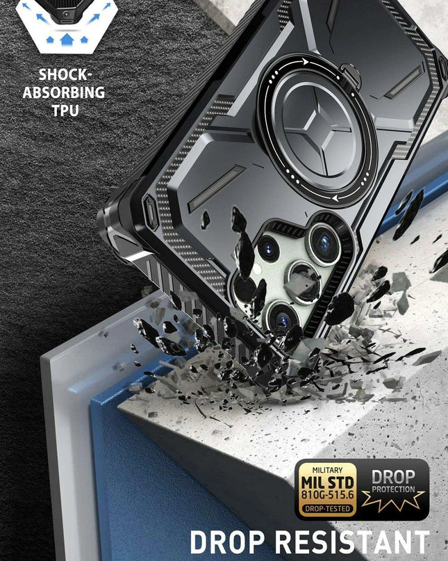 Samsung Galaxy S23 Ultra/S23+ Plus Rugged Military-Grade Shockproof Case with Magnetic Stand and MagSafe Support