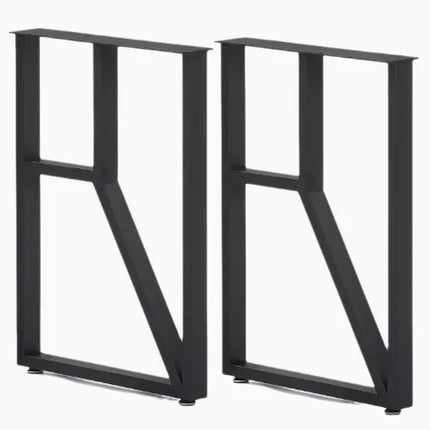 European Stores Wrought Iron Modern Table Legs with Bookshelf Compartm