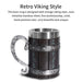 Retro Viking Style Stainless Steel Beer Mug with Resin Housing
