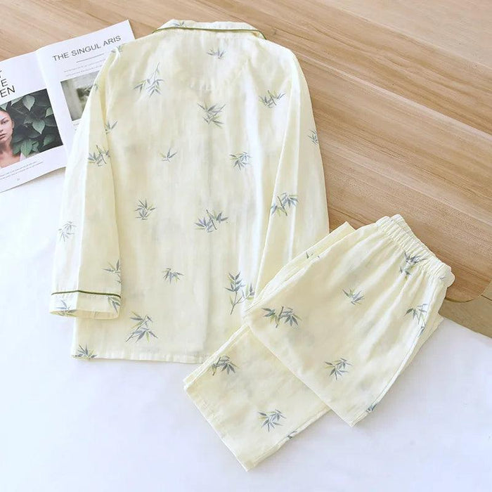 Chic and Comfy Women's Cotton Pajama Set - Breathable Long-Sleeve Sleepwear