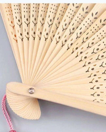 Charming Retro Silk Folding Fan - Exquisite Bamboo Craft for Dance and Home Elegance
