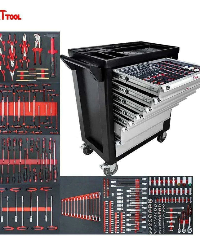 Customizable 260-Piece Auto Tool Trolley Cabinet for Ultimate Organization
