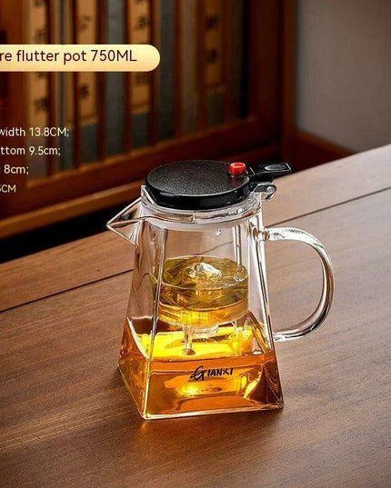 Sophisticated 750ml Glass Teapot Set with Effortless Pouring and Detachable Filter - Includes Matching Cups
