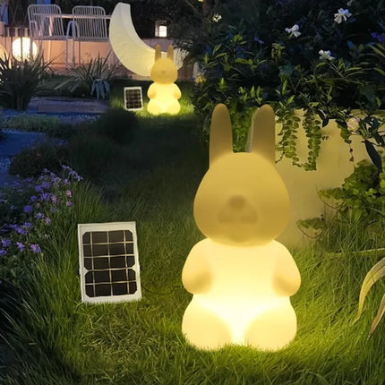 Luminous Rabbit LED Garden Lamp — Solar & Plug-In Outdoor Light