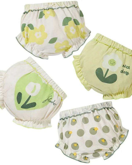 4-Pack Soft Cotton Cartoon Underwear for Baby Girls, Breathable Kids Panties for Ages 1.5-5 Years