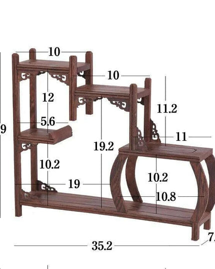 Handcrafted Wooden Display Stand for the Traditional Kung Fu Tea Ceremony