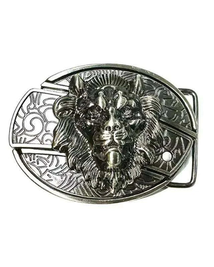 Retro Punk Cowboy Style Metal Buckle Belt for Men - Customizable Fit with Unique Embossed Detailing